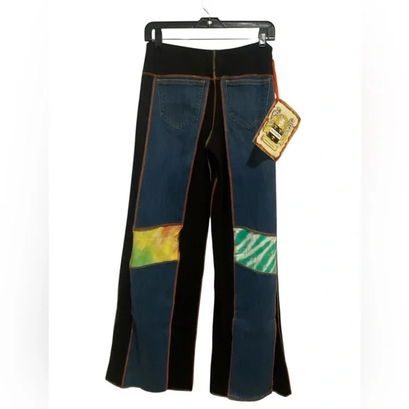 Styles Ever After Vintage Original Designs Denim & Black Stretch Pants NWT - Picture 3 of 11
